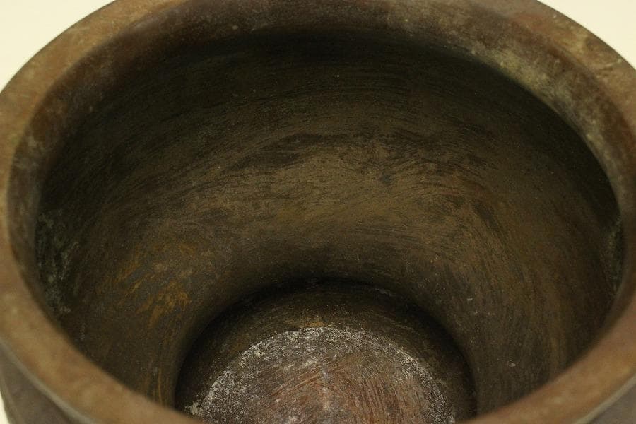 古銅 饕餮紋 瓶掛 火鉢 手炙り 時代物(A731)