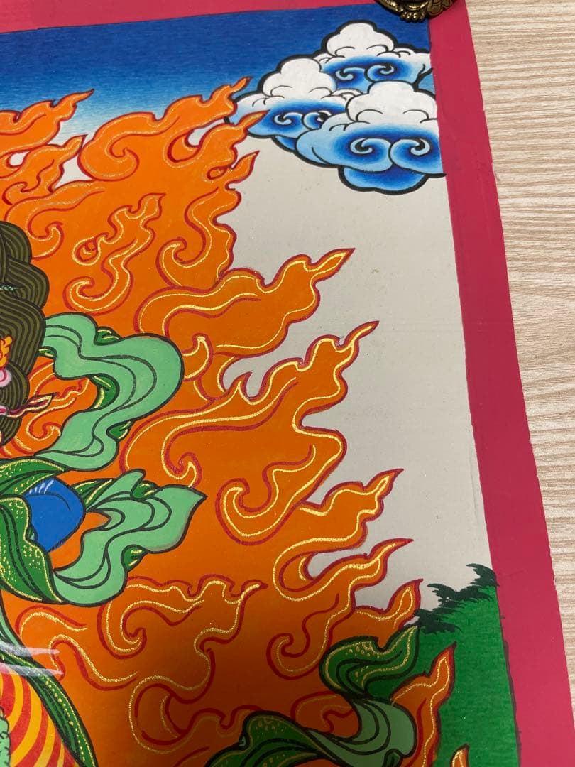《 チベット密教　1点物 》 手描き　曼荼羅　マハーカーラ　破壊神　仏教　秘仏