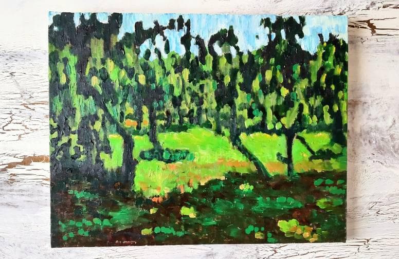 32×41㎝「果樹園3」油彩・原画・F6