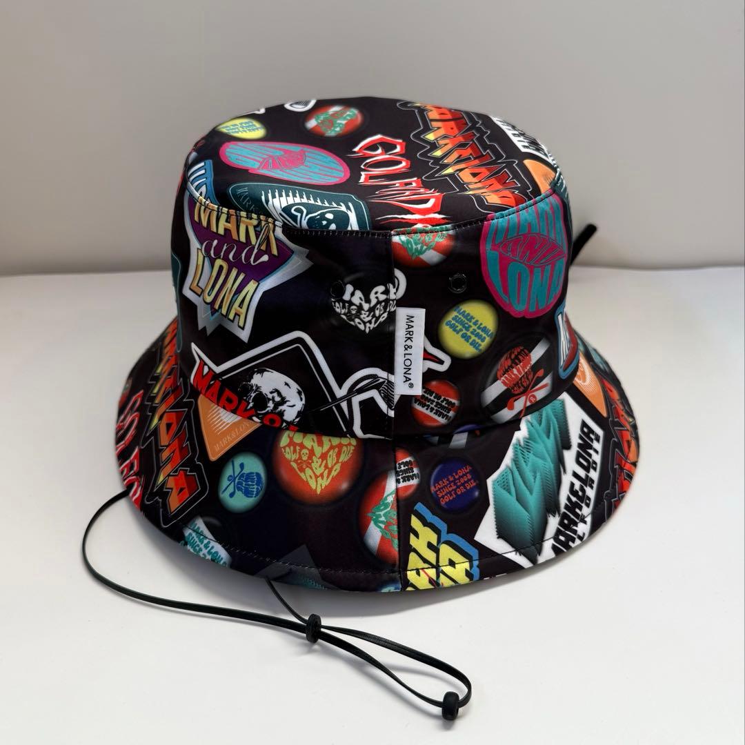 美品 ★ MARK&LONA バゲットハット 帽子 マーク&ロナ 正規品 黒