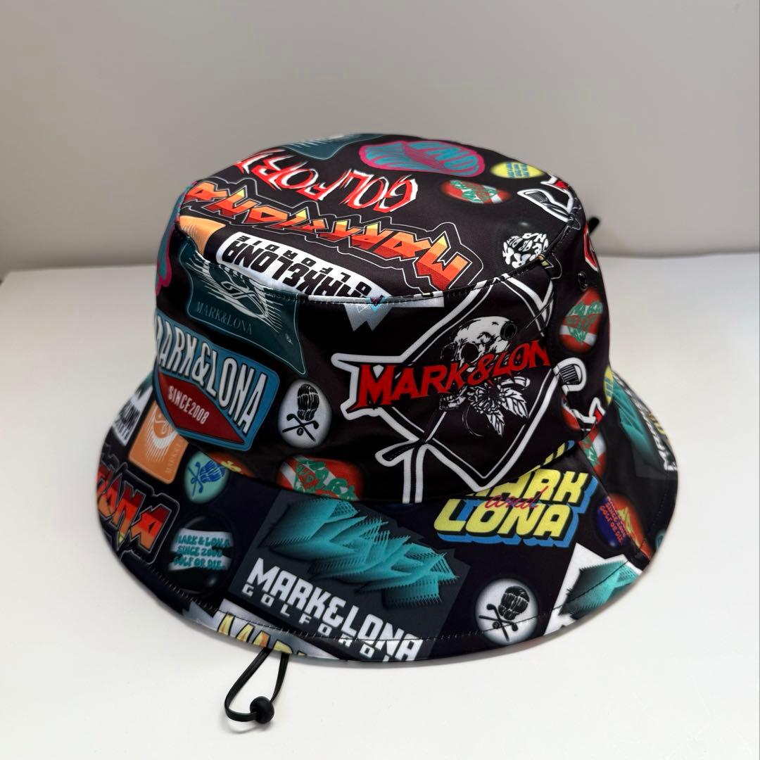 美品 ★ MARK&LONA バゲットハット 帽子 マーク&ロナ 正規品 黒