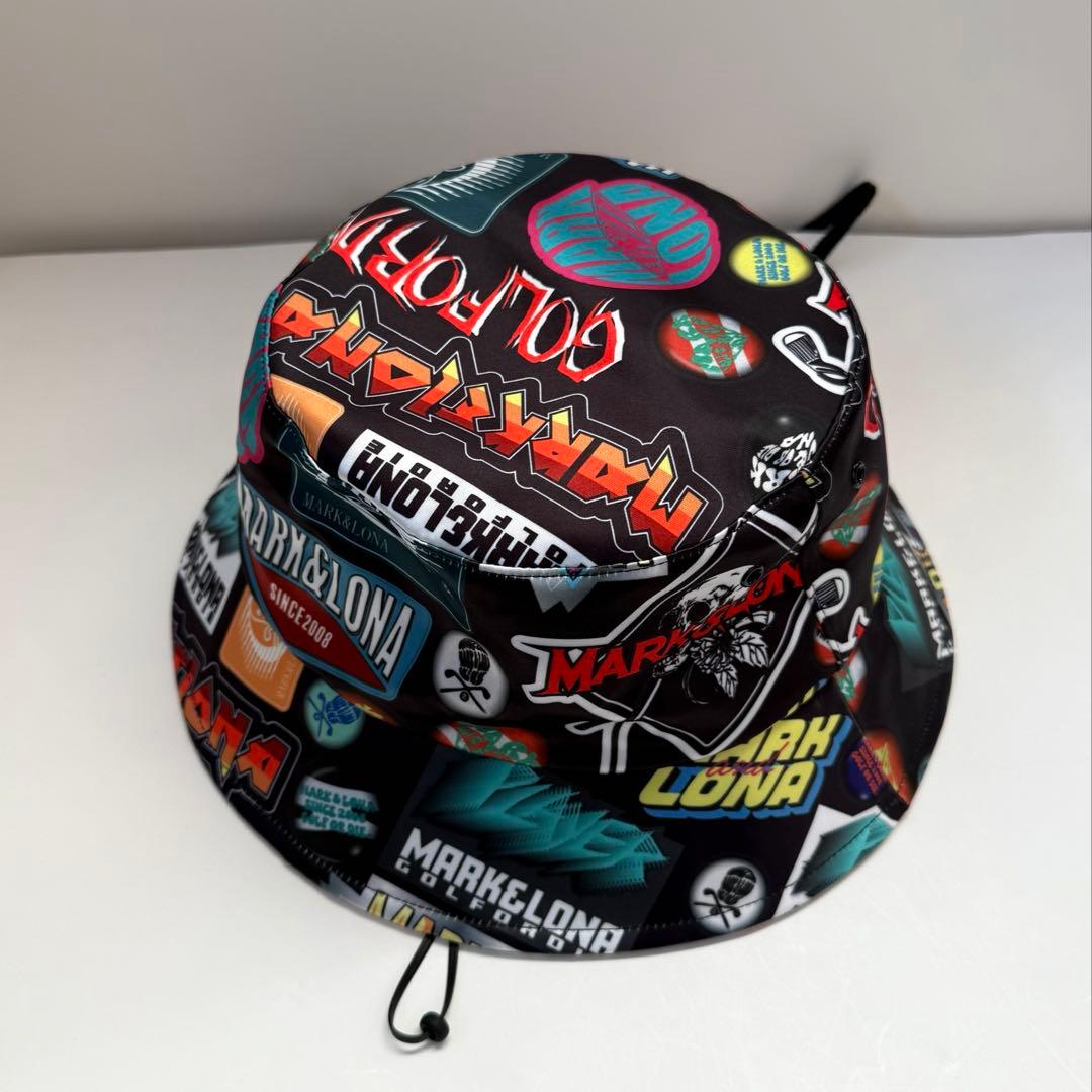 美品 ★ MARK&LONA バゲットハット 帽子 マーク&ロナ 正規品 黒