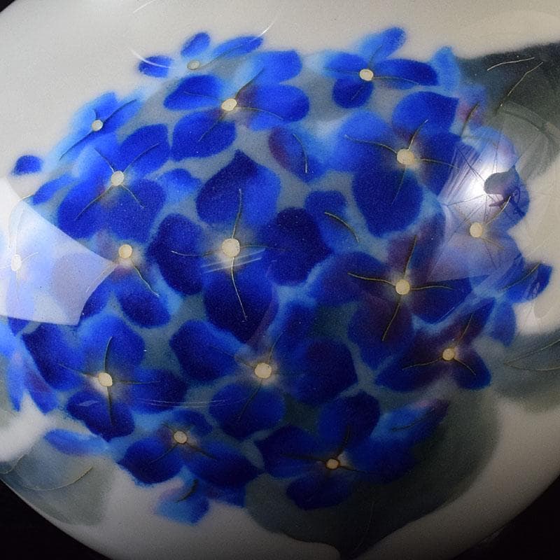 七宝焼　安藤七宝店　紫陽花文壺　花瓶　V　R8239H