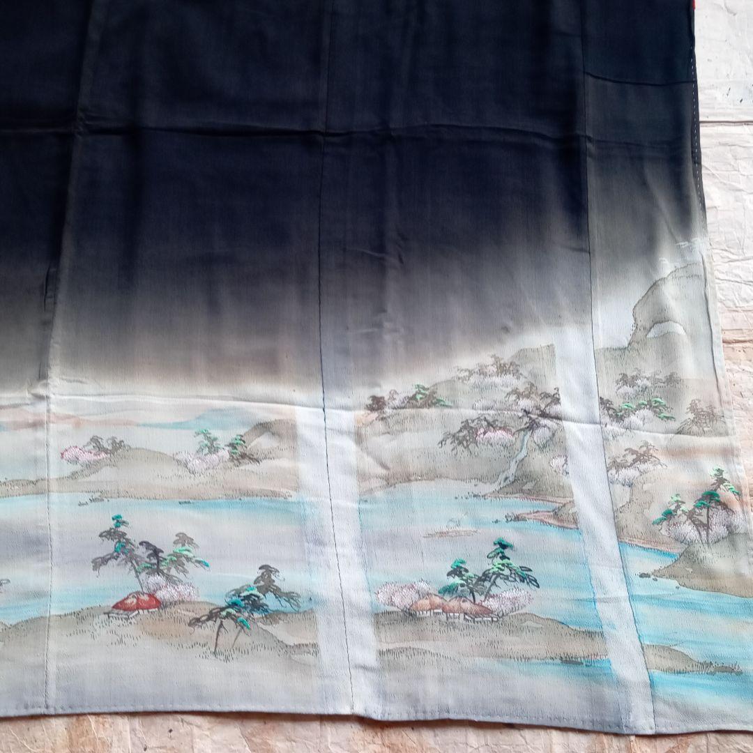 江戸ちりめん　縮緬　曙染　古布　刺繍　小袖裂　アンティーク　リメイク　着物　骨董