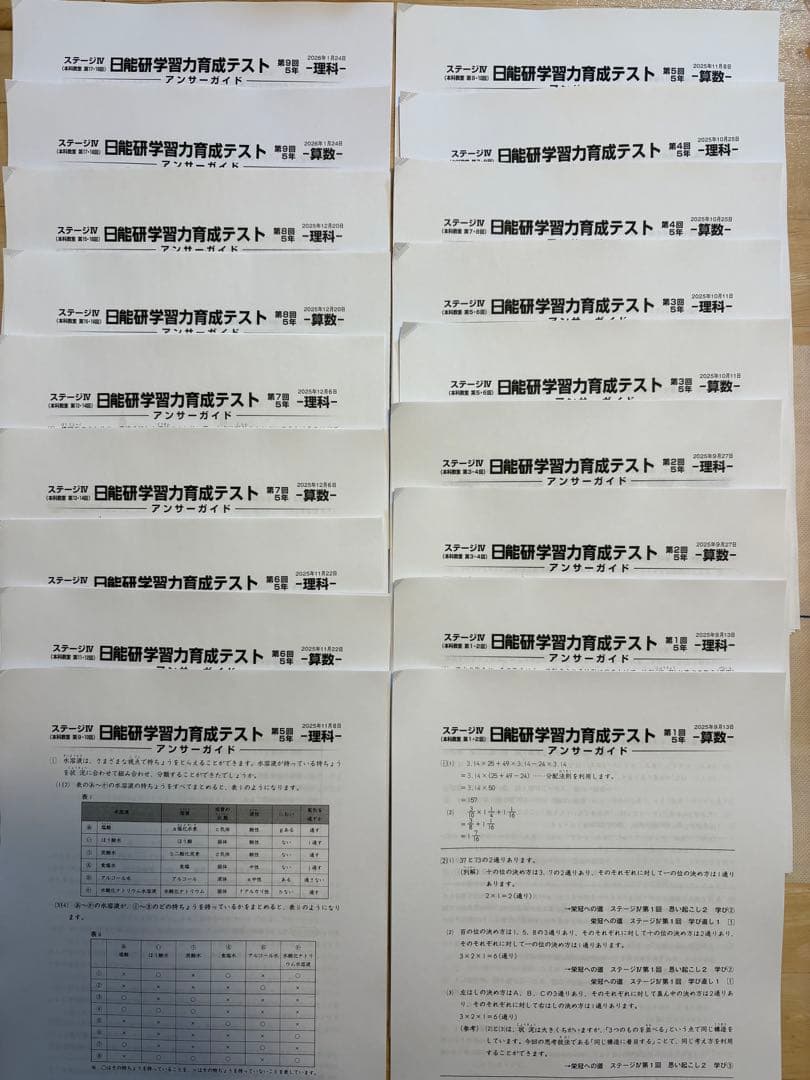 2025年度 日能研 5年生 学習力育成テスト 19回分 前期/後期
