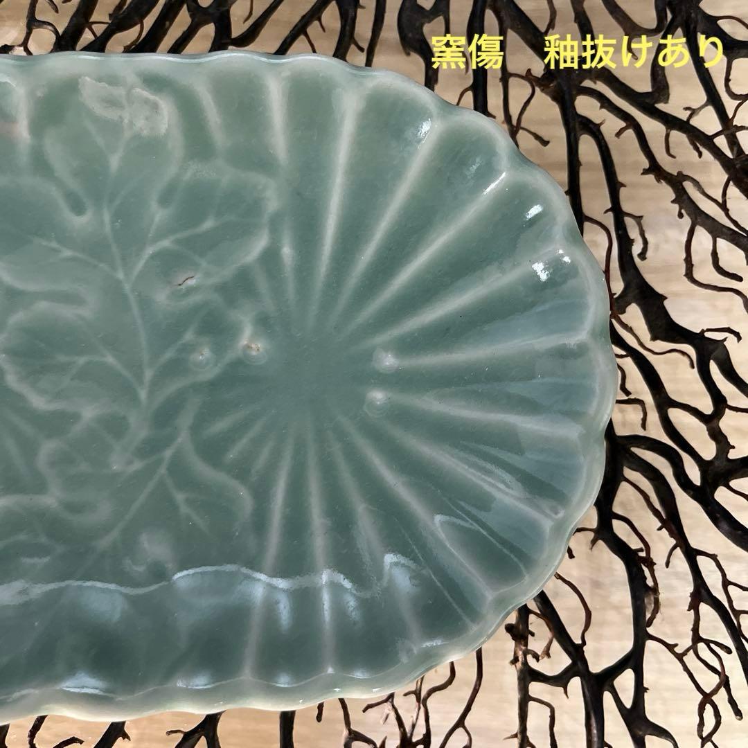骨董　古伊万里　菊割重ね　菊花　変形　長皿　膾皿　向付　１客限り