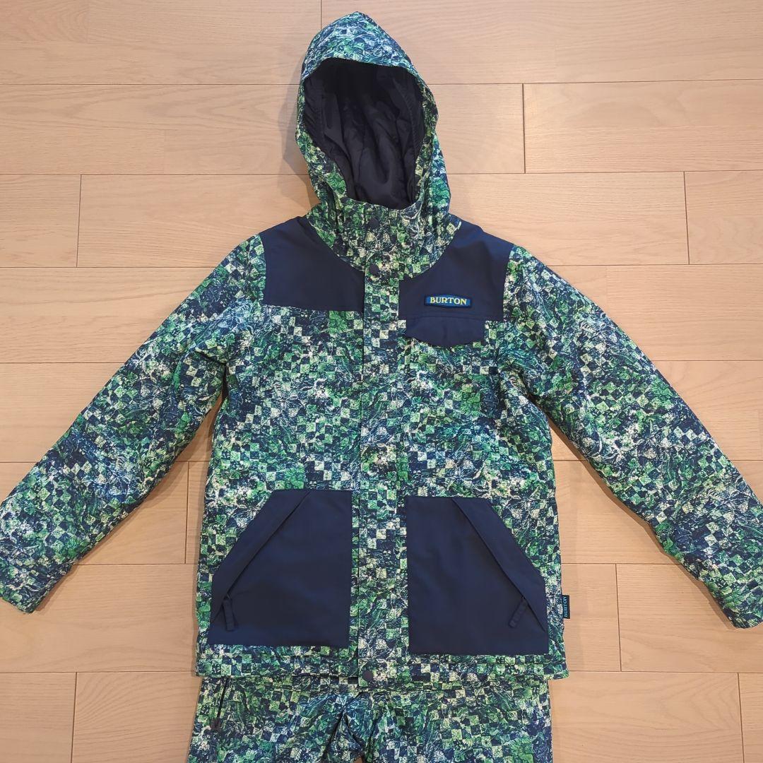 BURTON スノーボードウェア 上下セット Lサイズ 緑系迷彩柄