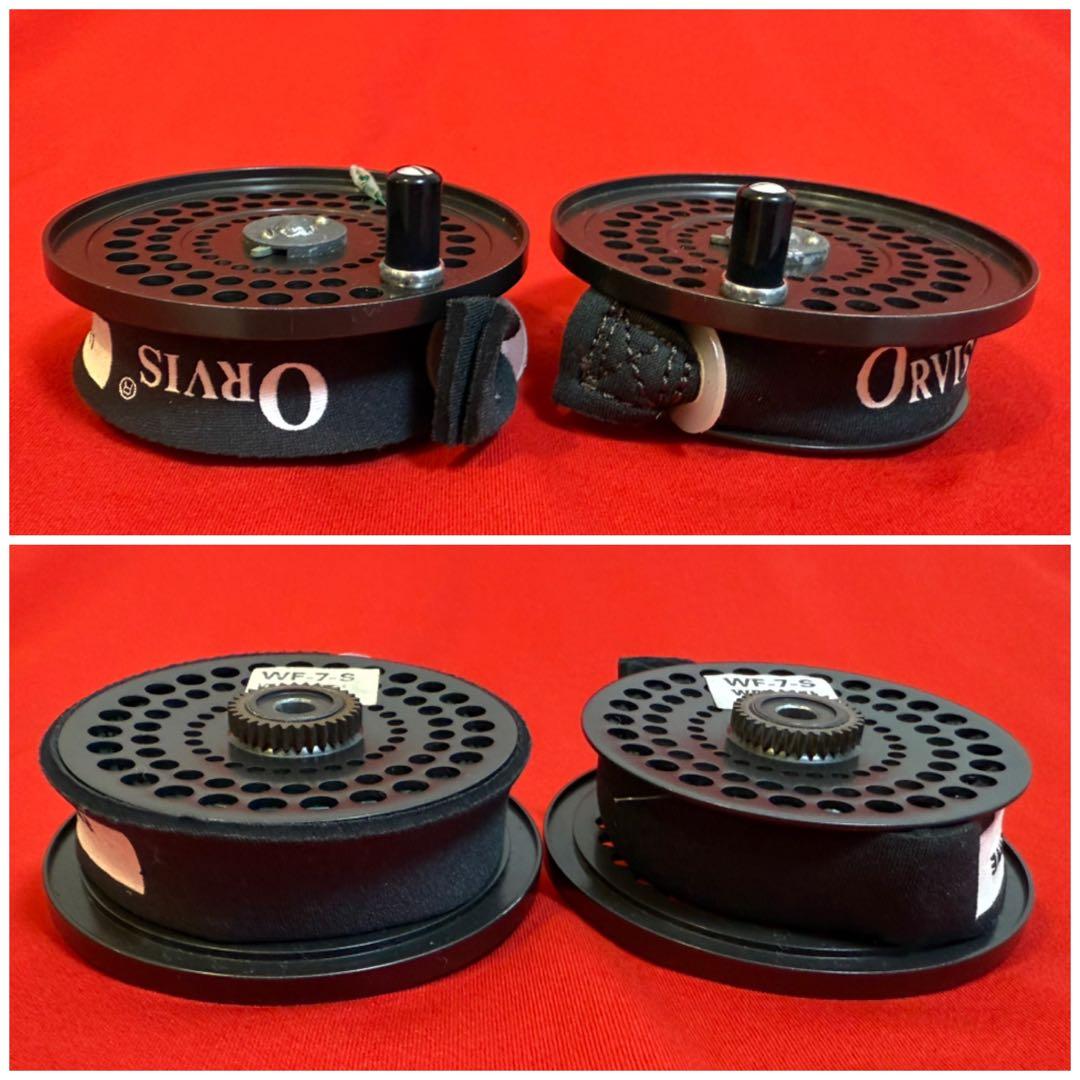 ORVIS ★☆ オービス フライリール 2個 革ケース付き 正常作動未確認