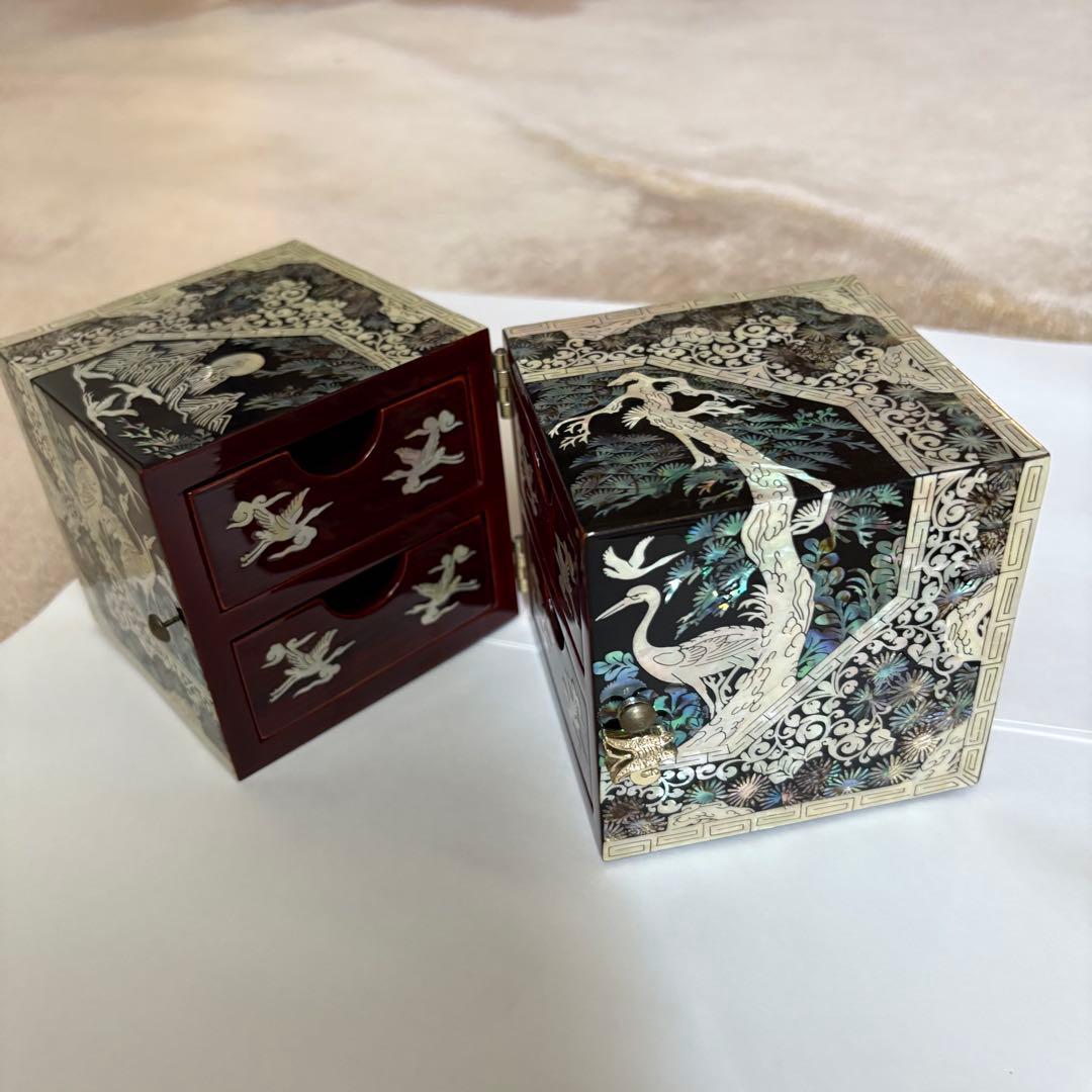 螺鈿細工　韓国工芸品　小物入れ