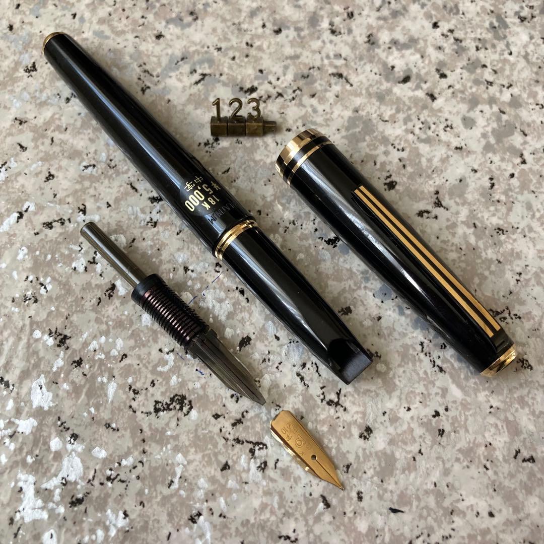 #123 オーバーホール済み 万年筆 PLATINUM プラチナ 18k