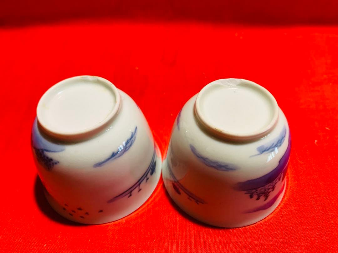 古伊万里　平戸焼　10客　湯呑　煎茶器　ぐい呑み　猪口　のぞき　骨董