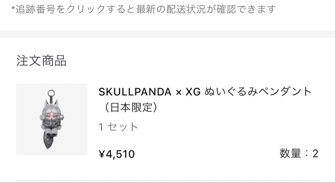 ぜ*る様 SKULLPANDA × XG ぬいぐるみペンダント