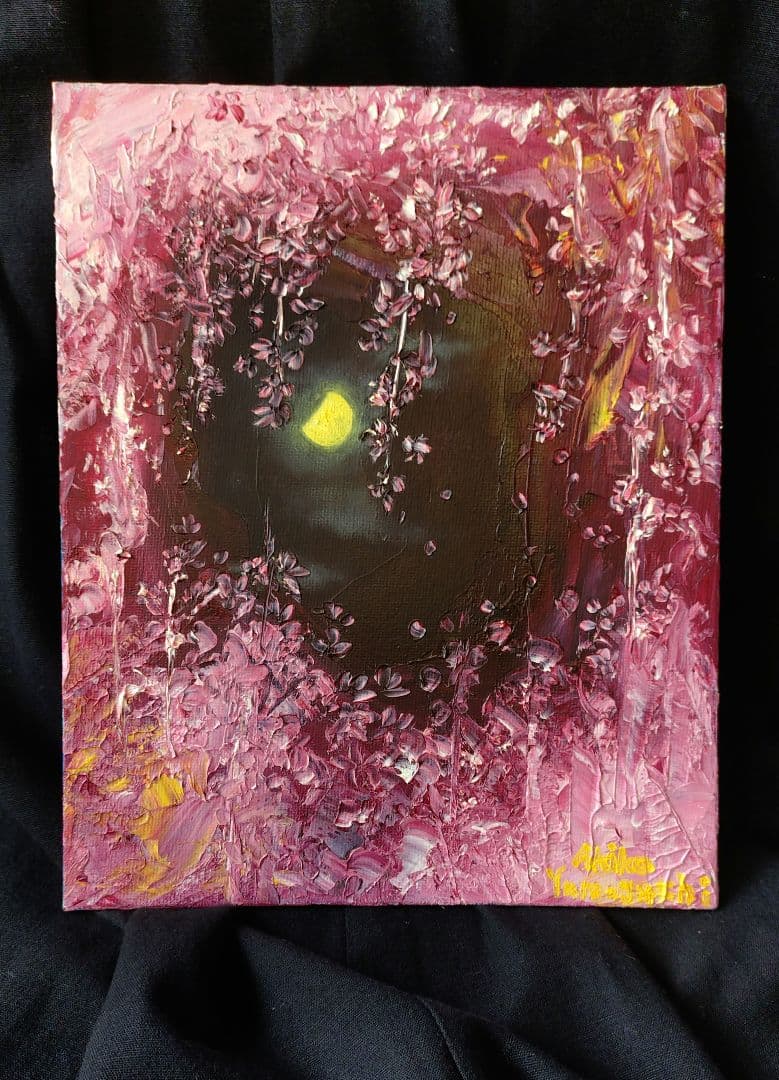 【華間の月】油絵 一点物 原画販売