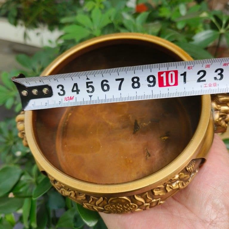 銅器 獅子頭蓮華炉 仏具 焼香炉 奉納香炉 線香炉 工芸品 置物