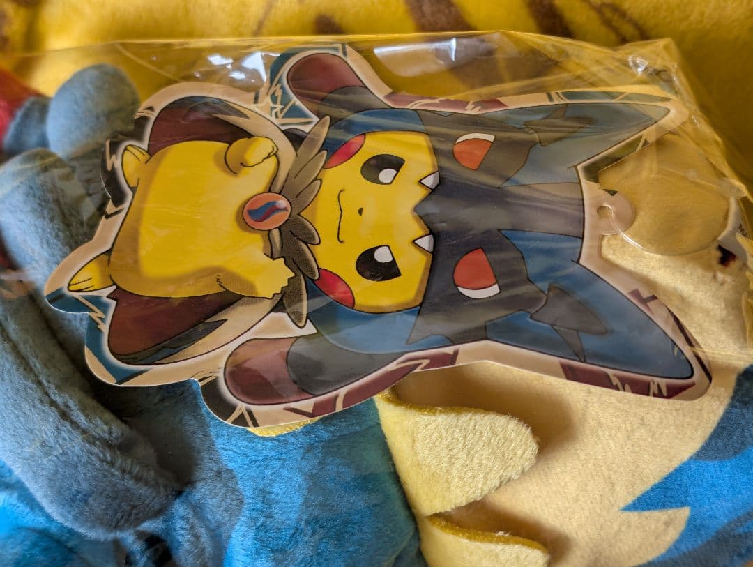 ポケモンセンター メガルカリオのポンチョを着たピカチュウ ぬいぐるみ　タグ付き