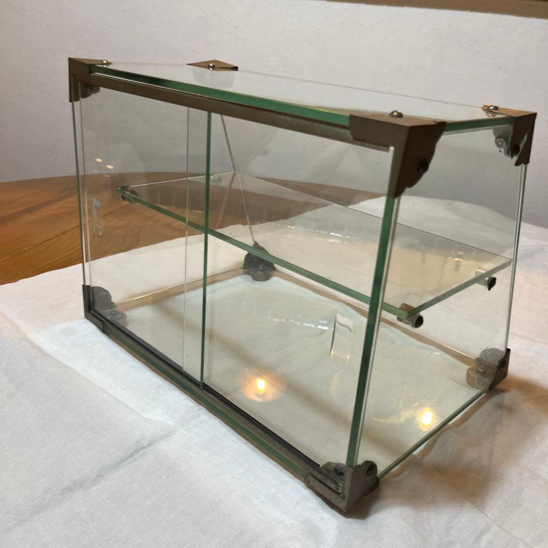 希少サイズ！美品　アンティーク　レトロ　ガラスショーケース　ディスプレイ　什器