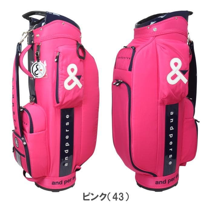 新品 and per se アンパスィ キャディバッグ AUS7305 ピンク