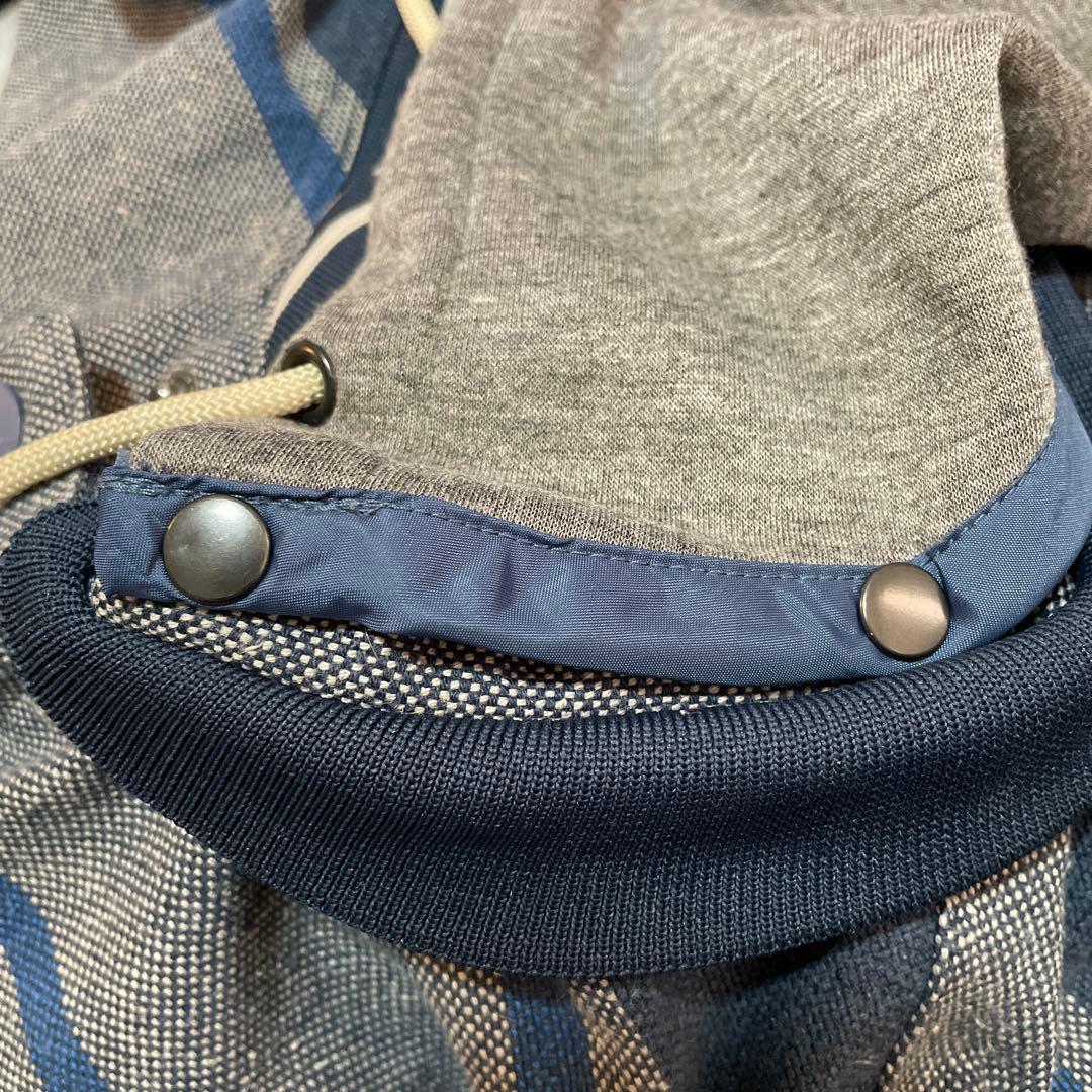 Burtonバートンスキーウェアスノーボードジャケットパーカー紺青ブルーボーダー