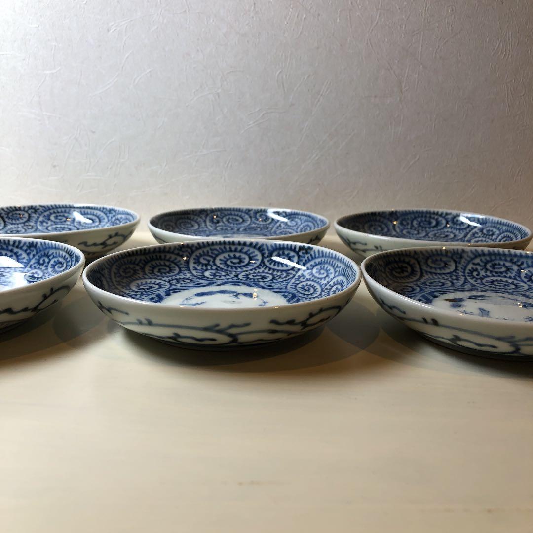 古伊万里☆骨董☆蛸唐草☆小皿六枚☆完品