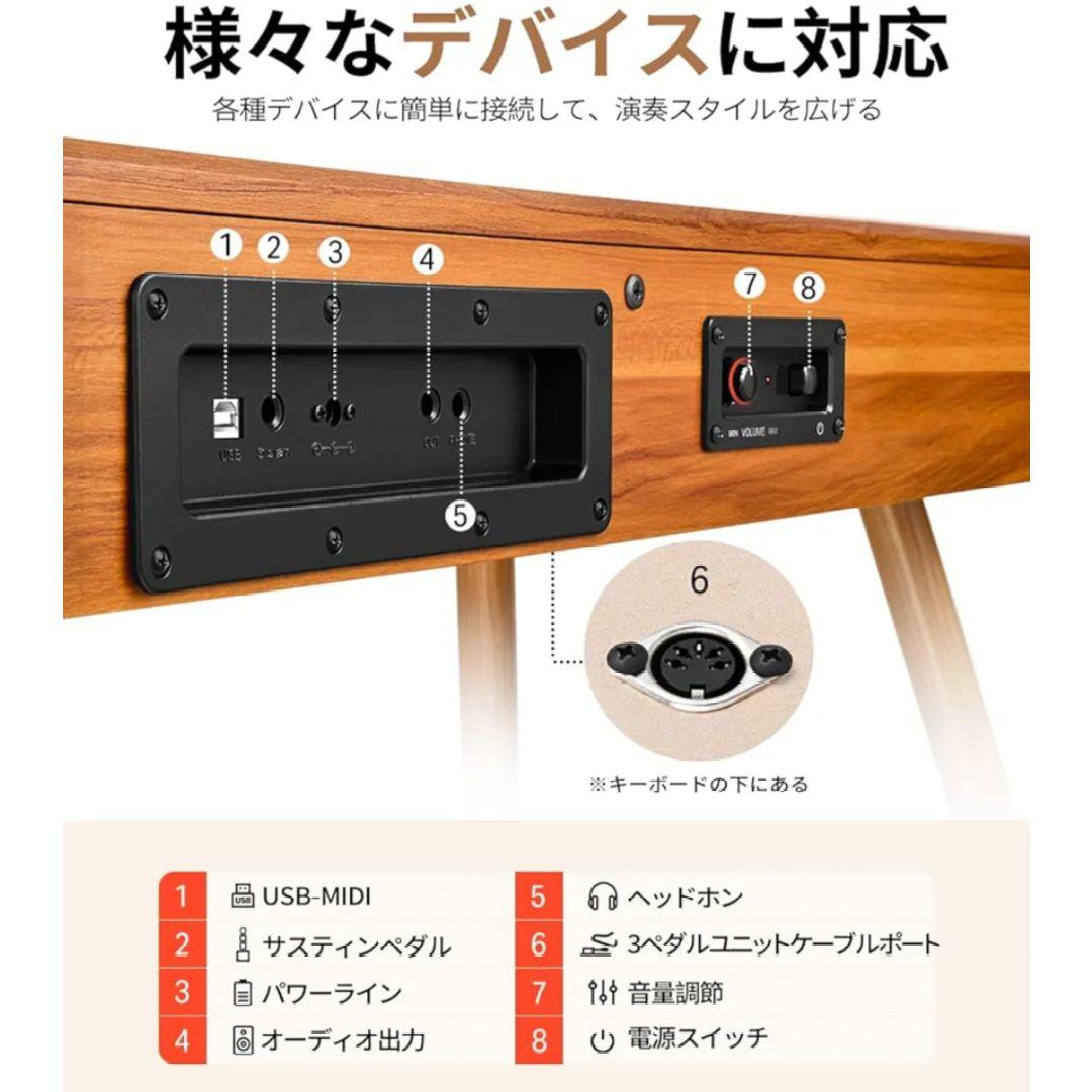 【未使用品】Donner 電子ピアノ 88鍵盤 3本ペダル DDP-80