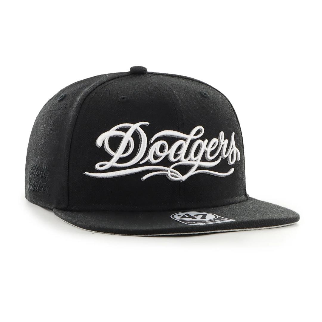 MC LA DODGERS 47 QUILL CAP BLACK 帽子 刺繍 黒