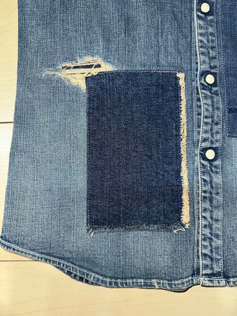 B’z稲葉浩志さん着用 AKMパッチワークウェスタン ストレッチデニムシャツ