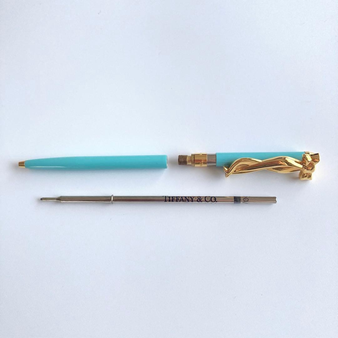 美品【正規品替芯付】 Tiffany&Co. ボールペン リボン ティファニー