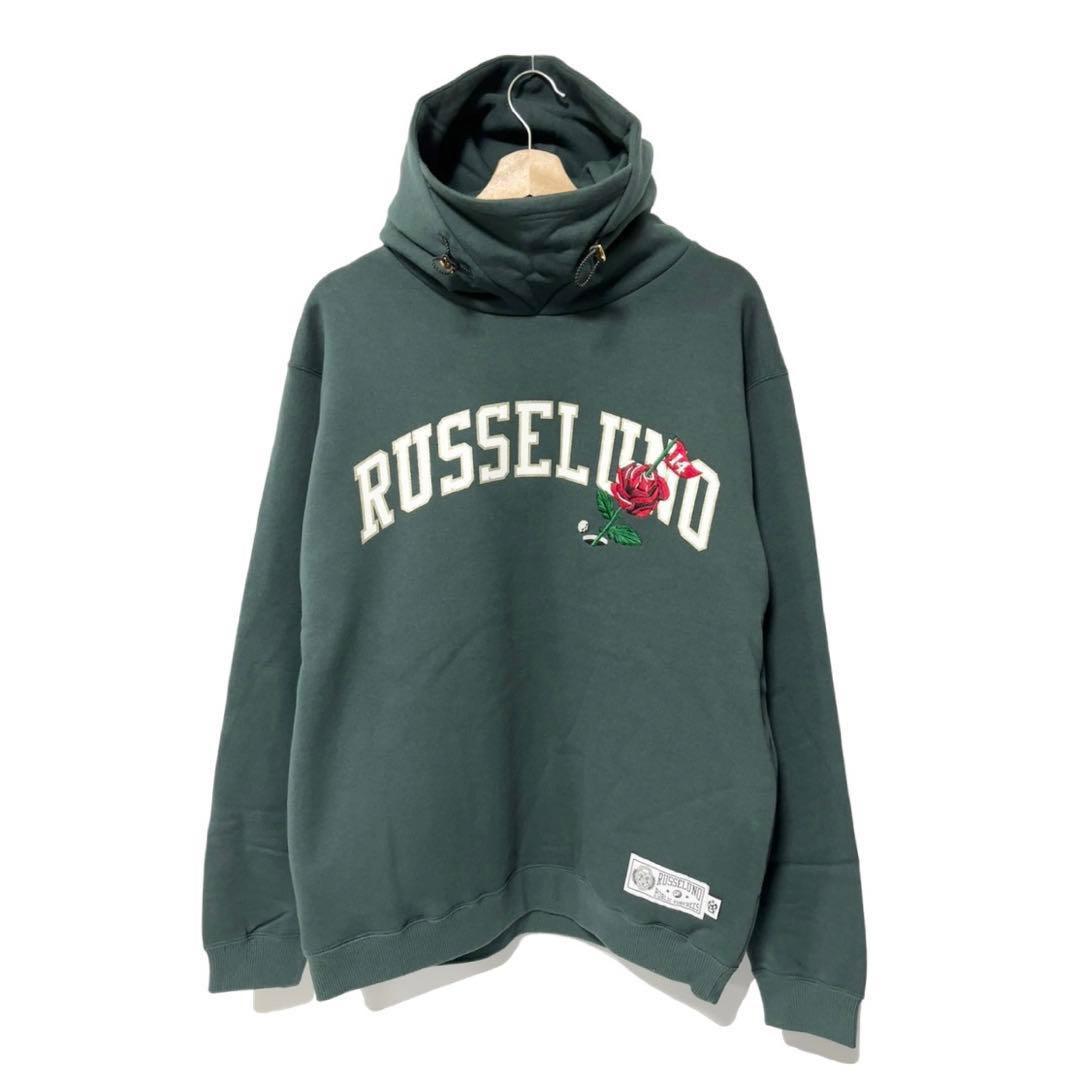 ラッセルノ ゴルフ フラグローズ ロゴ マスク P.O フーディー グリーン 6