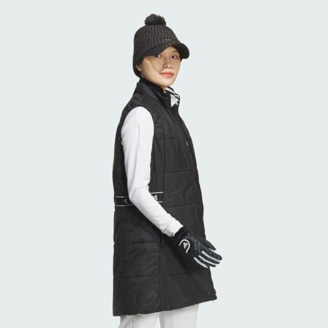 新品1.9万 adidasゴルフ 中綿 保温ロングベスト レディースM