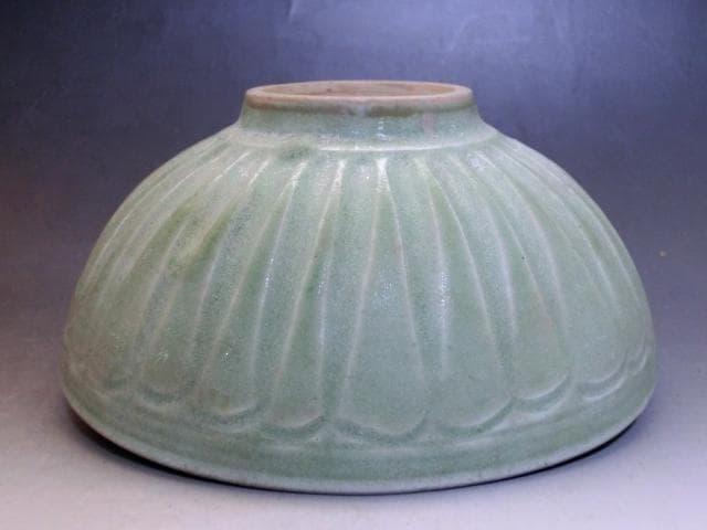 茶碗■古い青磁 唐草 お茶道具 古玩 唐物 中国 古美術 時代物 骨董品■