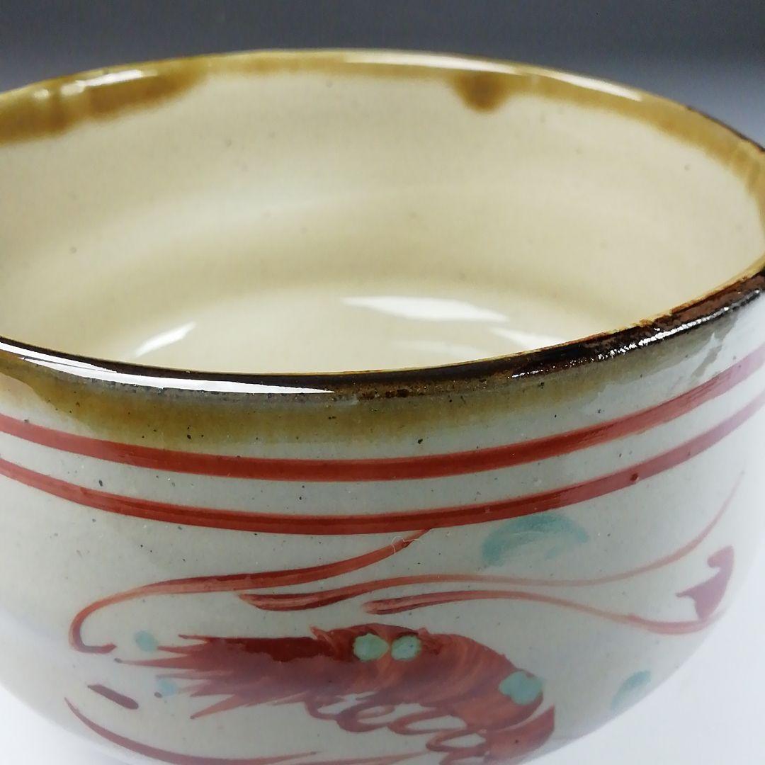 Ｔ２６　茶碗　『壷屋焼』『赤絵茶碗』『新垣勉』　共箱　抹茶碗　茶道具