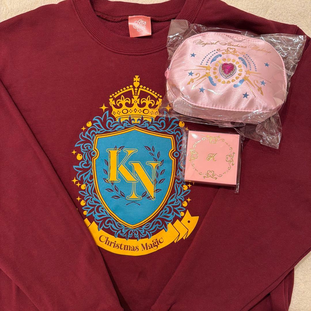 【西野家限定】 スウェット Burgundy M・コンパクトミラー・ポーチ3点