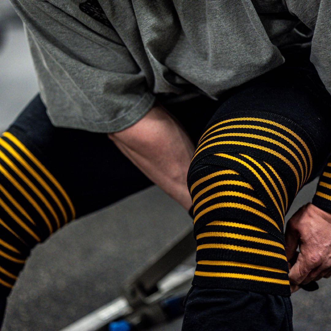 ウエイトトレーニング Gasp Knee wraps, Black/Flame