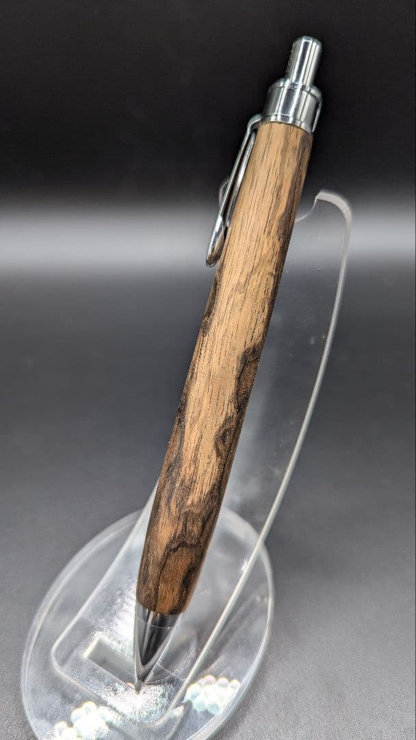 127 ペン工房翌檜　黒柿　孔雀杢　木軸シャーペン　木軸ボールペン