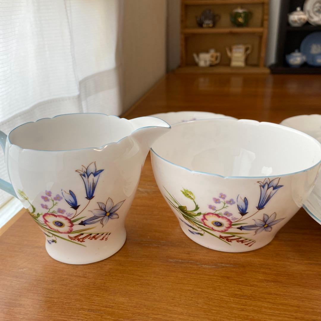 シェリー　ワイルドフラワー　色とりどりの野花が可愛い　コーヒーセット　デミタス