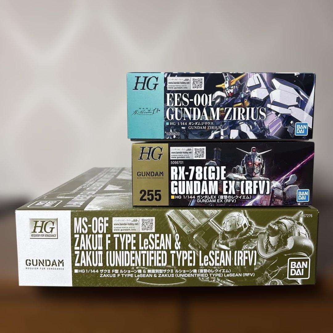 HG ガンダムジリウス&ガンダムEX&ザクII ルショーン機＆無識別型ザクⅡ