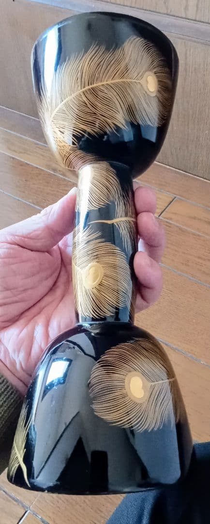和楽器 小鼓胴 孔雀の羽