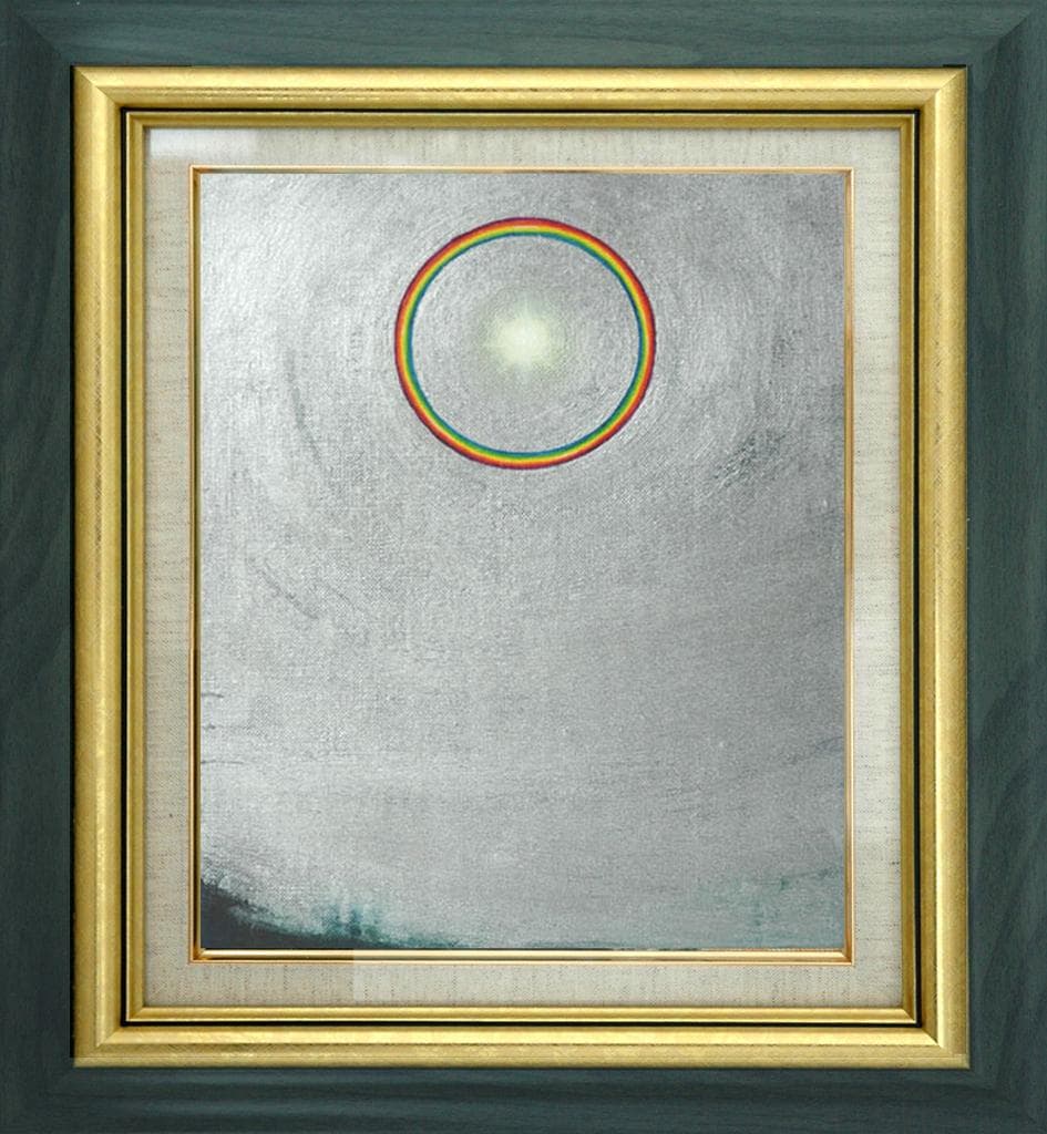 油絵 菅家令子 絵 絵画インテリア 額付(白) F3-S72023 風景 祈り