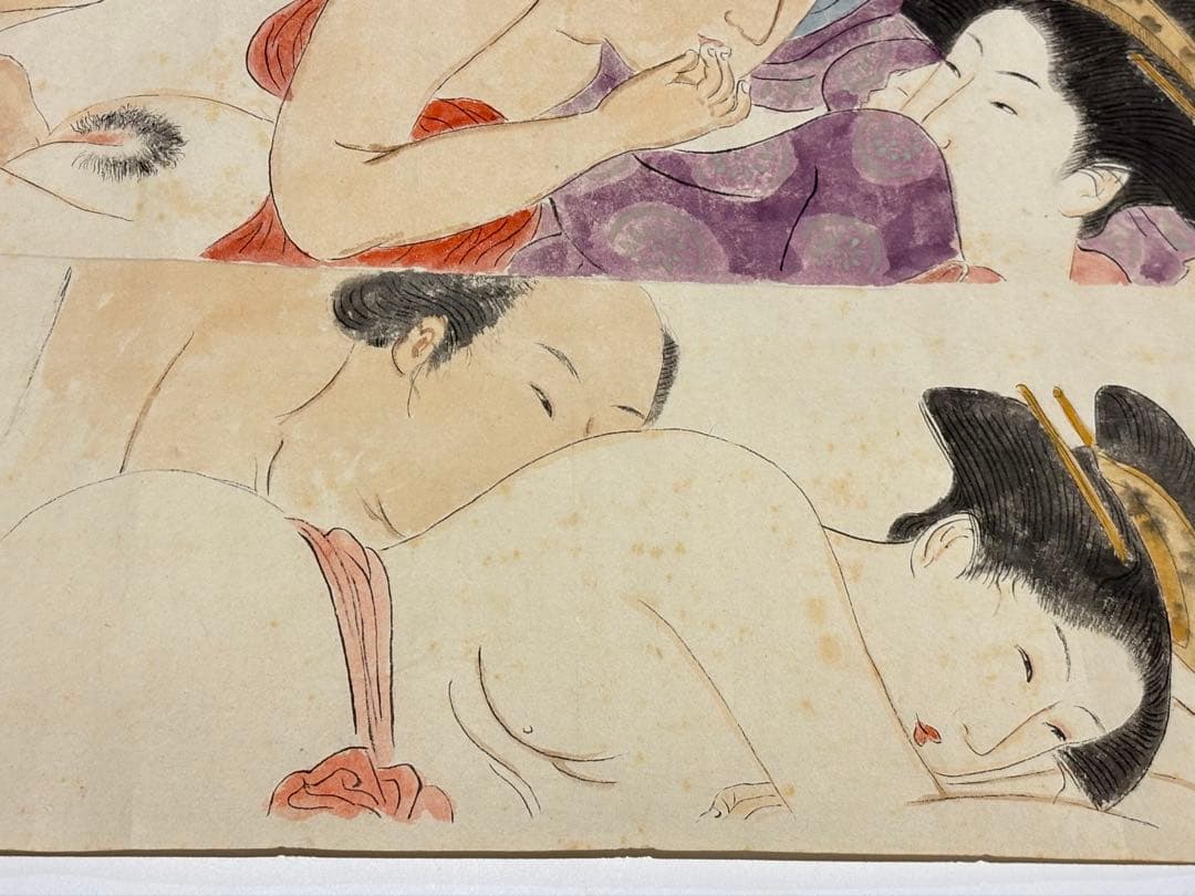 「春画絵巻物」彩色 手書き 1巻|艶本 浮世絵 和本 わじるし