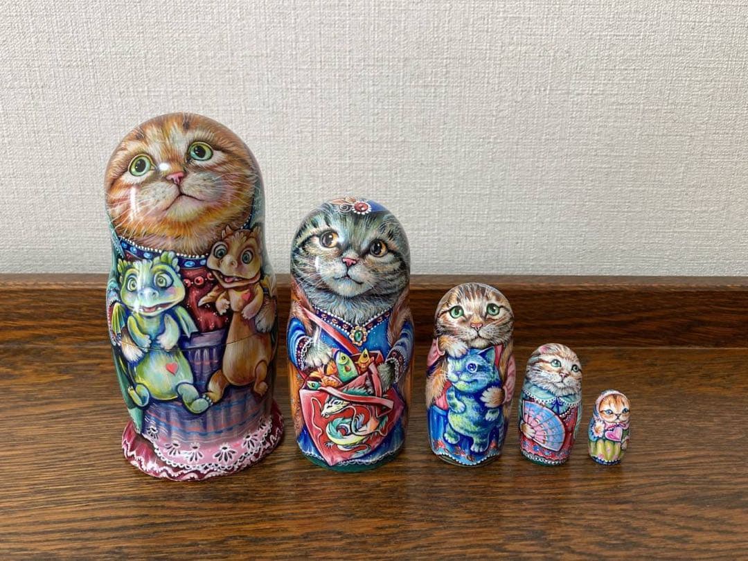 30%OFFひな祭りセール♪ロシア雑貨ネコマトリョーシカ『干支』ドラゴン龍縁起物