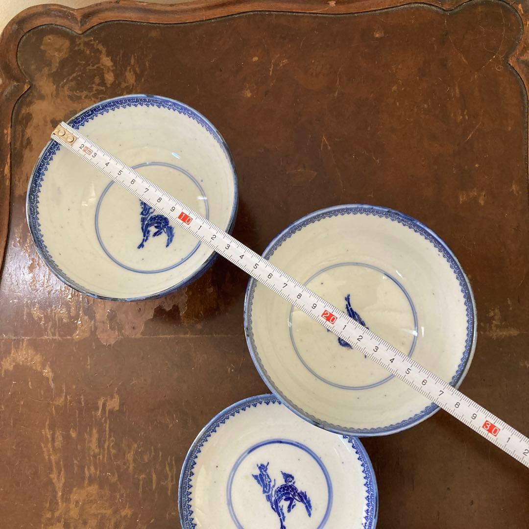 微塵唐草　二器セット　骨董　明治時代