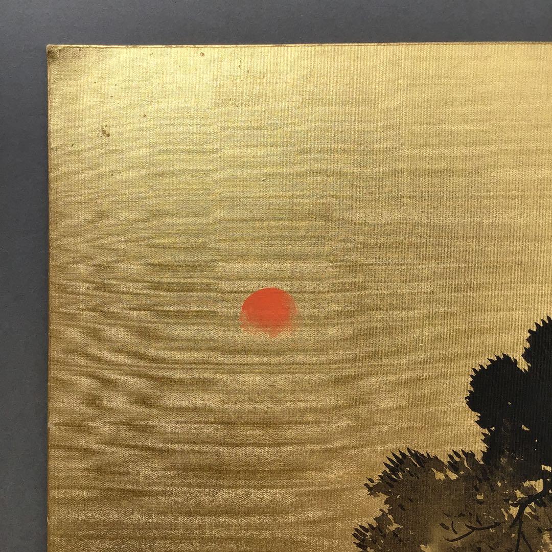色紙　松、鶴、旭日を金地に描いた吉祥画　配送用袋　S1039SS