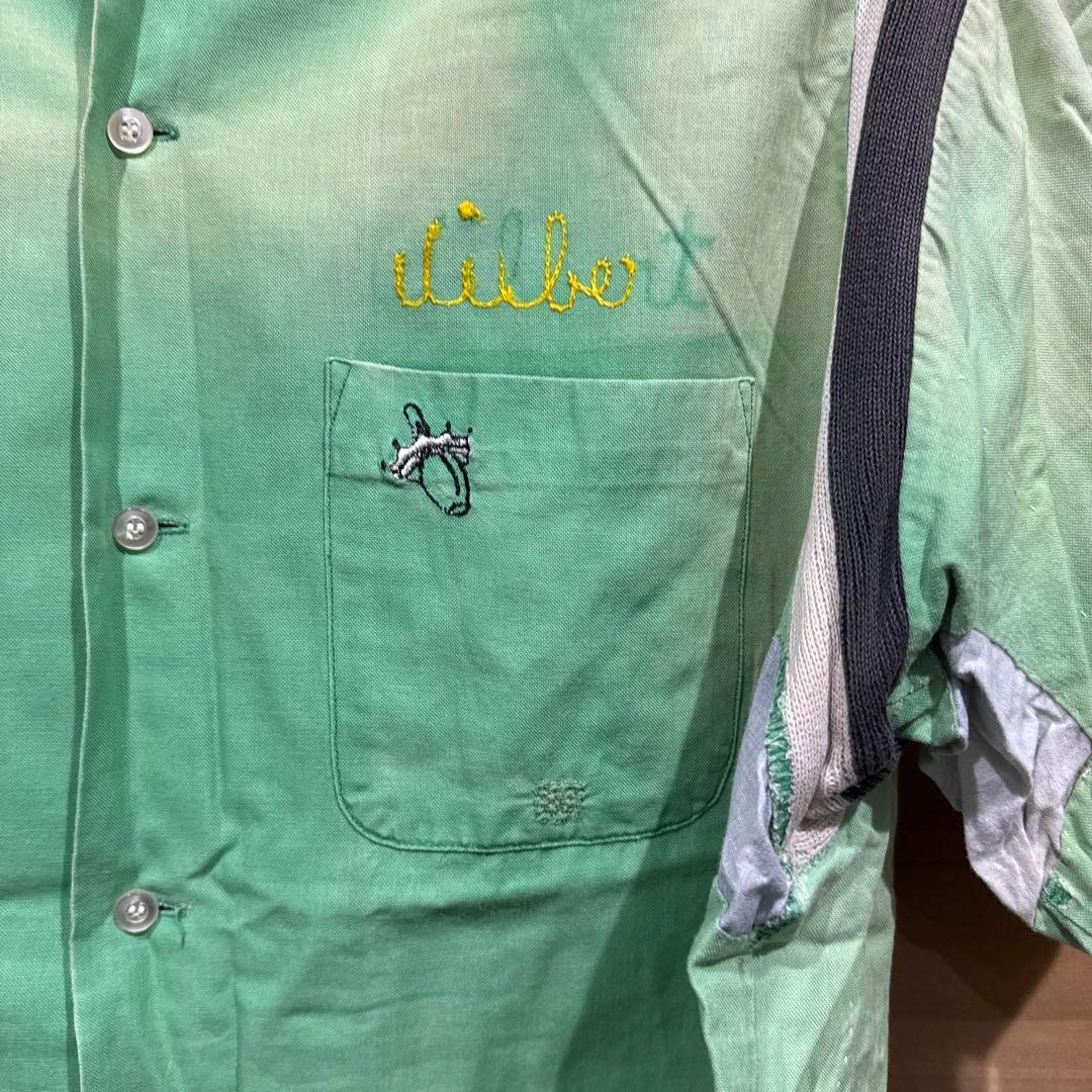 着画あり　60's 60年代 ボウリングシャツ XL
