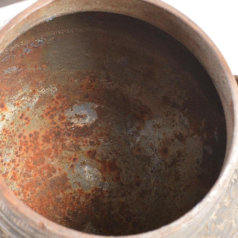 南部鉄器　桜文　鉄瓶　鉄釜　V　6378