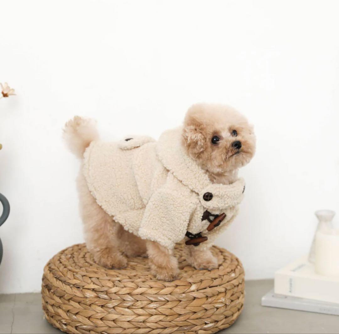 モンシェリ　ダッフルコート　犬服　アイボリーMサイズ
