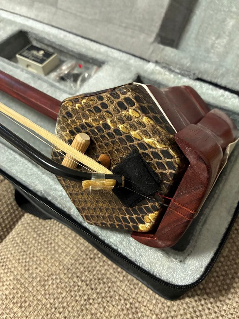 二胡 中国楽器　消音器とケース付き