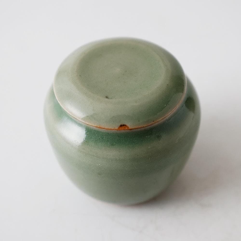天龍寺青磁 替茶器 茶入 壷 茶道具 唐物 青瓷 時代箱