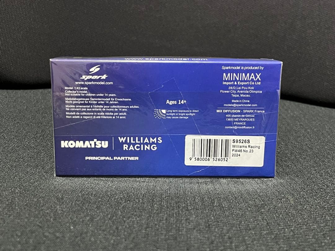 Williams Racing FW46 Bahrain GP 2024ミニカー