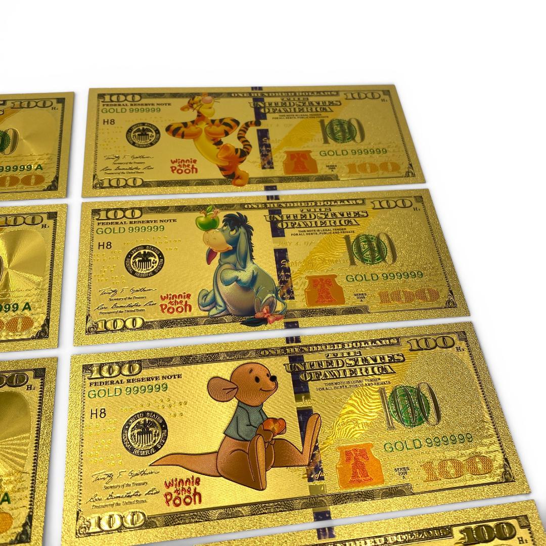 【美品】ディズニー 創立100周年記念 金箔紙幣 10枚セット