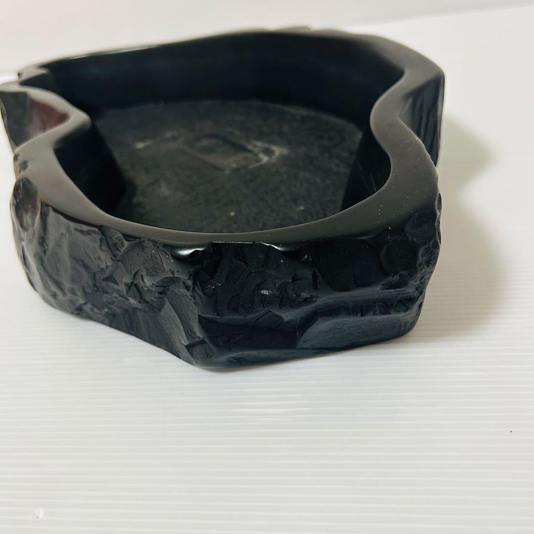 【那智黒水盤】　水盤　那智黒石　オブジェ　伝統工芸　花器　インテリア　剣山付